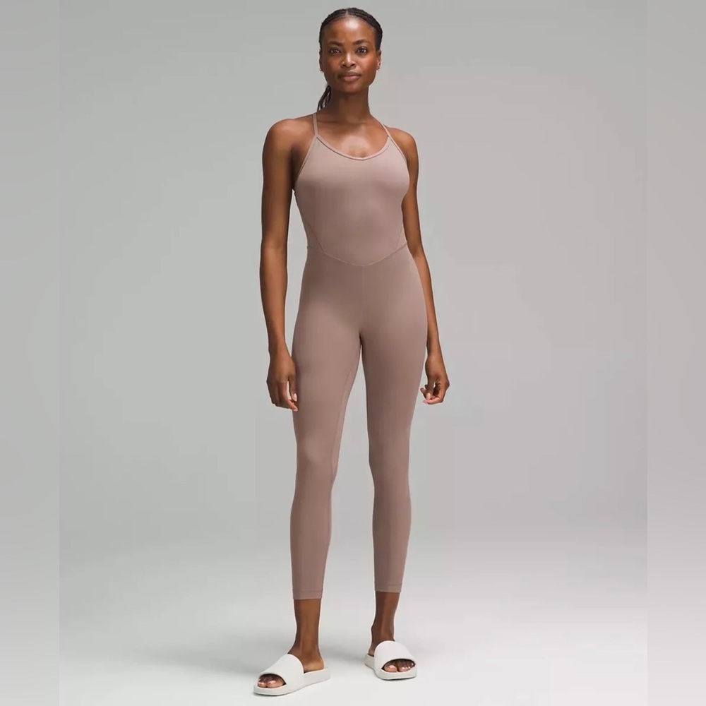 Lululemon Align Cross-Back Bodysuit 25” Size 4 Taupetastic TPTC NWT